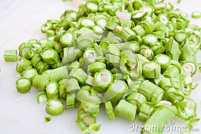 Sliced Green Bean Stock Photo