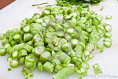 Sliced Green Bean Stock Photo