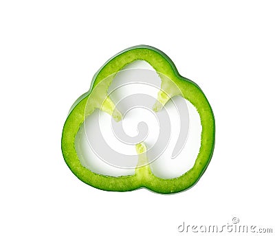 Sliced green pepper Stock Photo