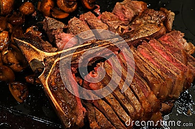 Sliced Grilled T-Bone Stock Photo