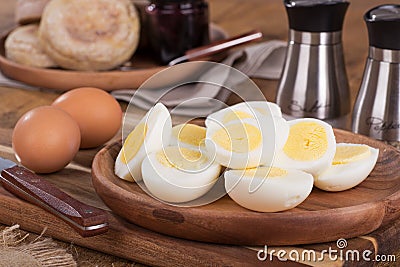 Sliced Hard Boiled Egg Closeup Stock Photo