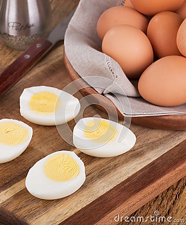 Sliced Hard Boiled Eggs Stock Photo