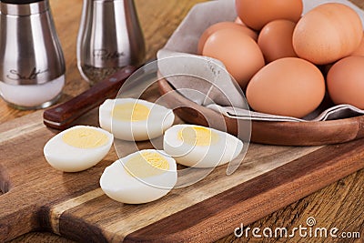 Sliced Hard Boiled Eggs Stock Photo