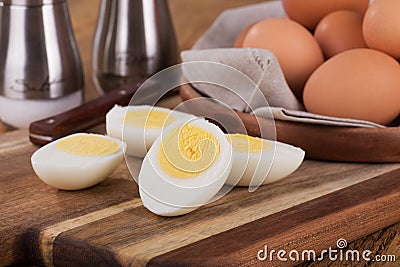 Sliced Hard Boiled Eggs Stock Photo