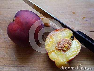 Sliced juicy peach Stock Photo