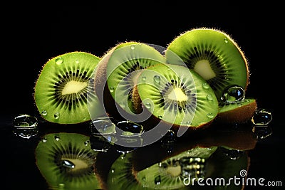 Sliced kiwi. Generate Ai Stock Photo