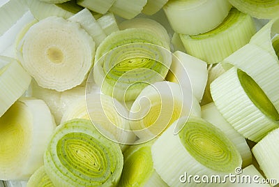 Sliced leek Stock Photo