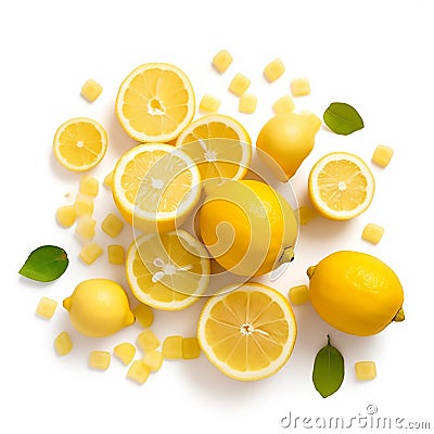 sliced lemon on a white background Stock Photo