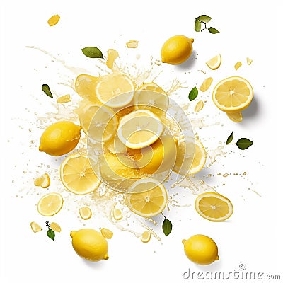 sliced lemon on a white background Stock Photo