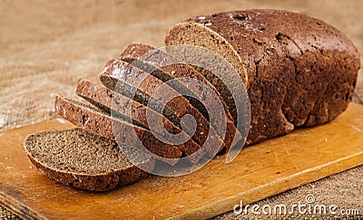 Sliced loaf brown bread Stock Photo