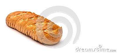 Sliced loaf of wheat bread on white background Stock Photo