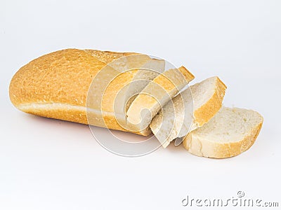 Sliced long loaf bread Stock Photo