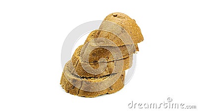 Sliced long loaf with cereals on a white background. Stock Photo