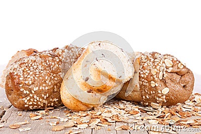 Sliced of multigrain bread Stock Photo