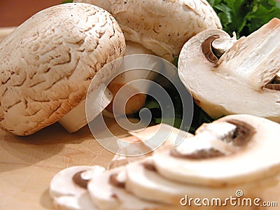 Sliced mushrooms Stock Photo