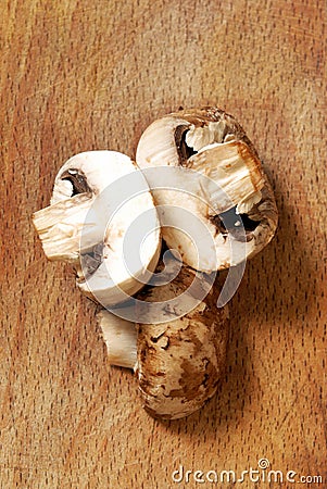 Sliced mushrooms Stock Photo