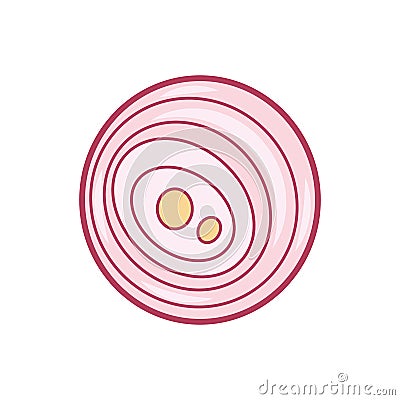 Sliced onion ripe. onions vegetable vector in cartoon style. Vector Illustration