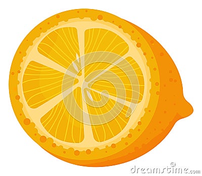 Sliced orange fruit illustration, vibrant colorful citrus graphic design. Freshness and vitamin C concept, juicy orange Vector Illustration