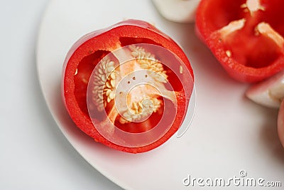 Sliced pepper Stock Photo