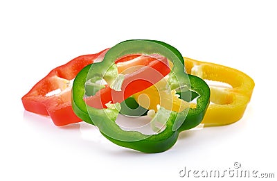 Sliced pepper isolated on white background Stock Photo