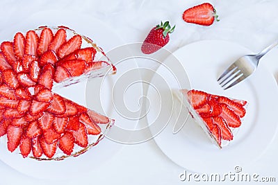 Sliced piece of gourmet homemade celebration Stock Photo