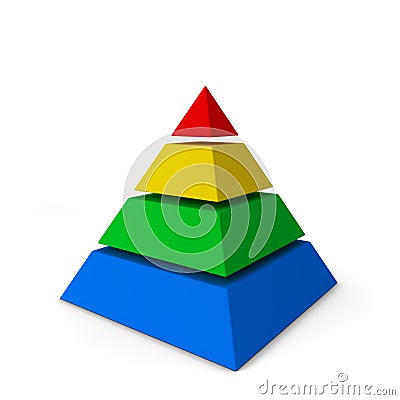 Sliced pyramid chart Cartoon Illustration