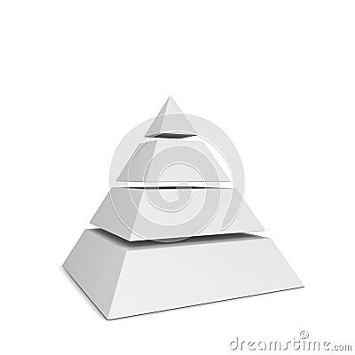 Sliced pyramid chart Cartoon Illustration