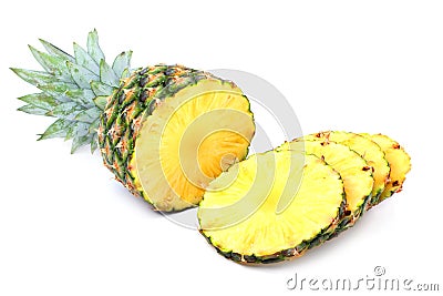 Sliced ripe pineapple Stock Photo