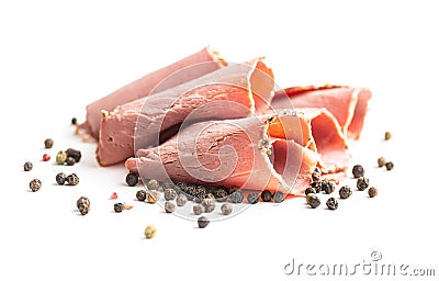 Sliced roast beef. Tasty fresh meat Stock Photo