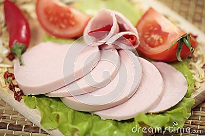 Sliced sausage Stock Photo