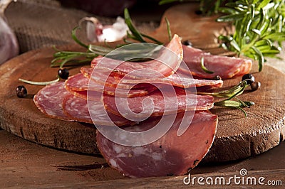 Sliced sausage Stock Photo