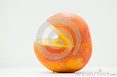 Sliced Sideways Summer Peach Stock Photo