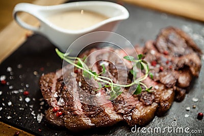 Sliced steak Picanya Stock Photo