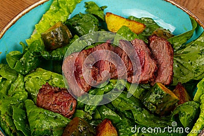 Sliced Steak salad Stock Photo