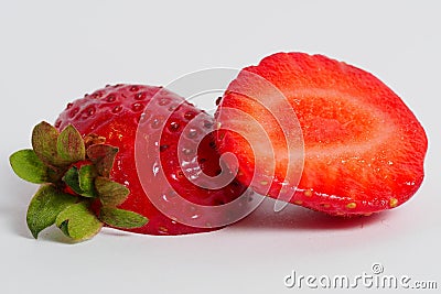 Sliced strawberries Stock Photo