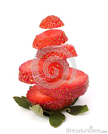 Sliced strawberry Stock Photo