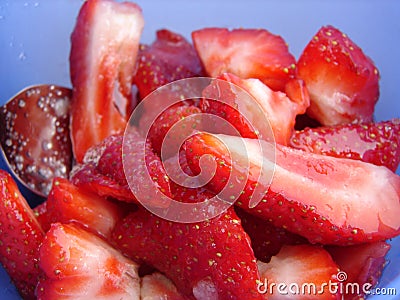 Sliced strawberry Stock Photo