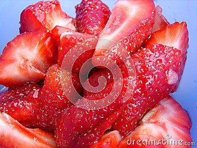 Sliced strawberry Stock Photo