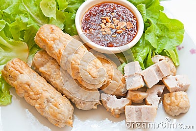 Sliced Stuffed Pork Roast Stock Photo