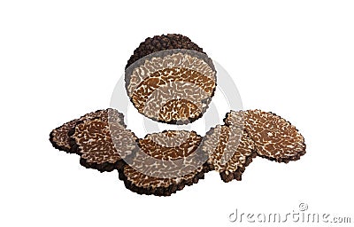 Sliced summer black truffle Stock Photo