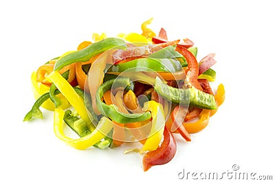 Sliced of sweet bell pepper Stock Photo