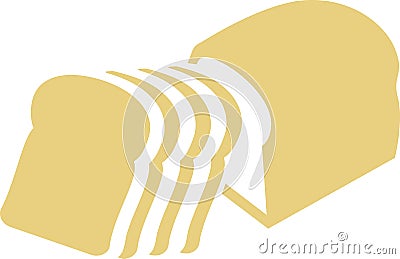 Sliced tin loaf bread Vector Illustration