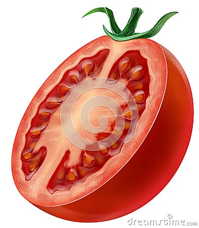 Sliced tomato piece Stock Photo