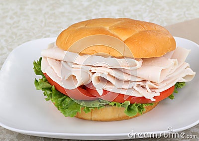 Sliced Turkey Breast Sandwich Stock Photo