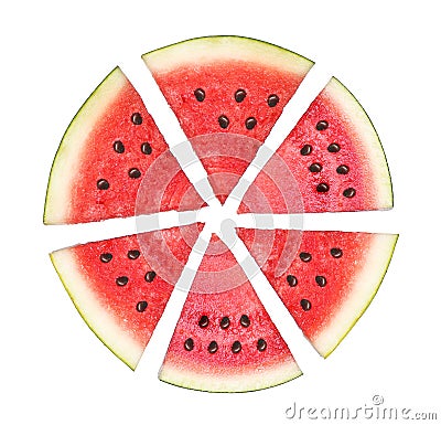 Sliced watermelon isolated in white background Stock Photo