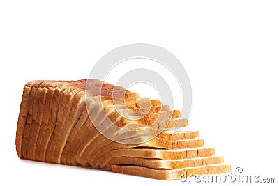 Sliced white bread on white high key background Stock Photo