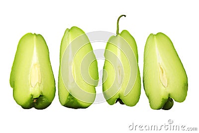 Slices of Chayote Stock Photo