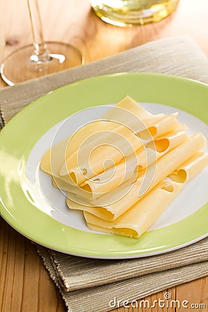 Slices cheese Stock Photo