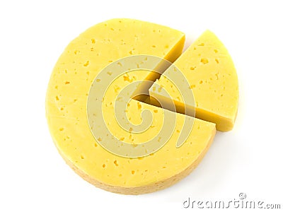 Slices of cheese lika a circle diagram Stock Photo