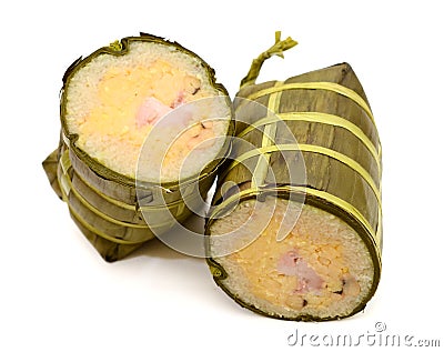 Cylindrical glutinous rice cakes Stock Photo